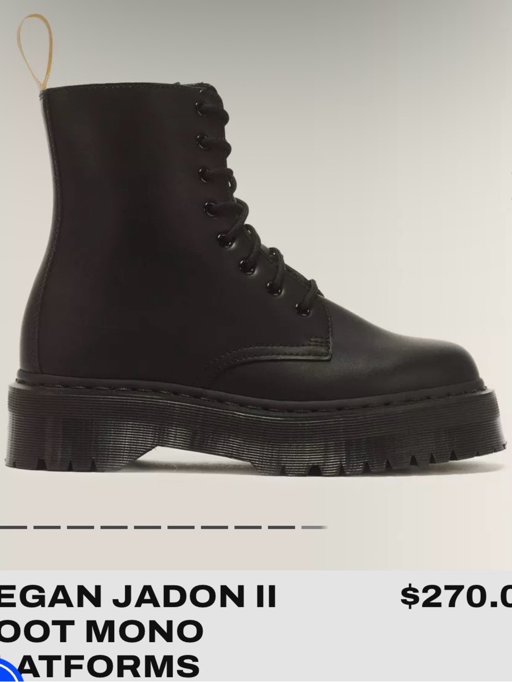 Dr. Martens Black Vegan Lace-Up Platform Boot